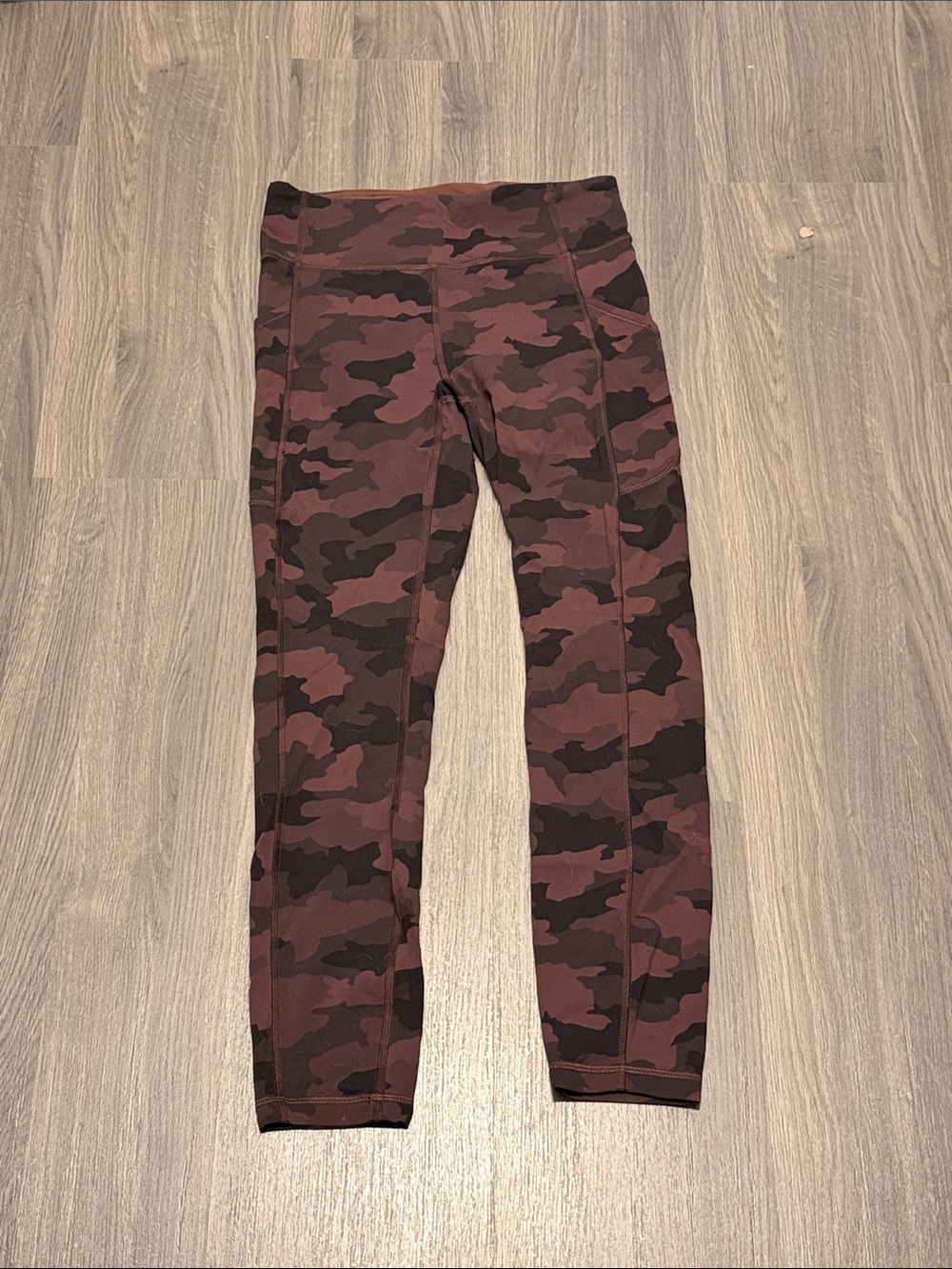 Lululemon Size 6 Brown Camo Fast and Free 7/8th Legging